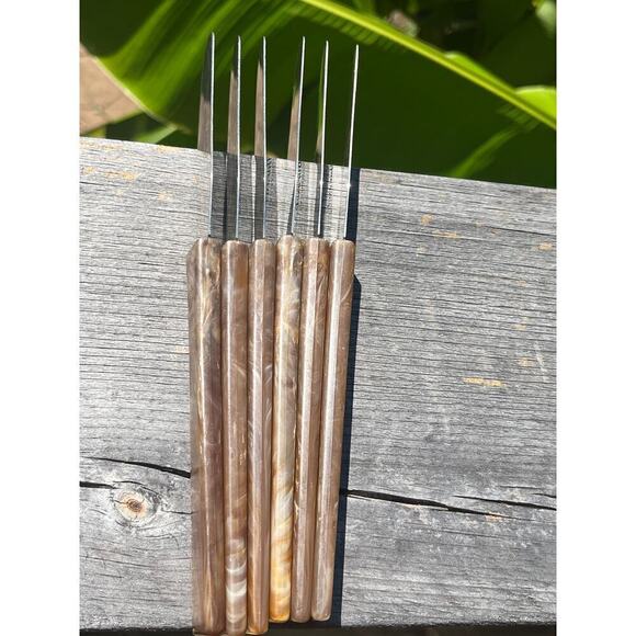 6 Vintage Flatware Bakelite? handle Knives. Duraset. stainless USA. Kitchen. - Picture 3 of 10